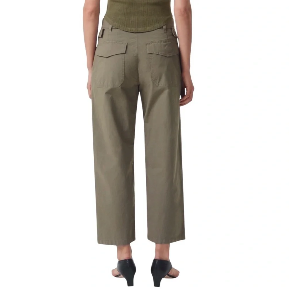 AGOLDE Daria High‎ Waist Crop Wide Leg Twill Utility Pant in Duffle Women's 28 - Picture 2 of 12